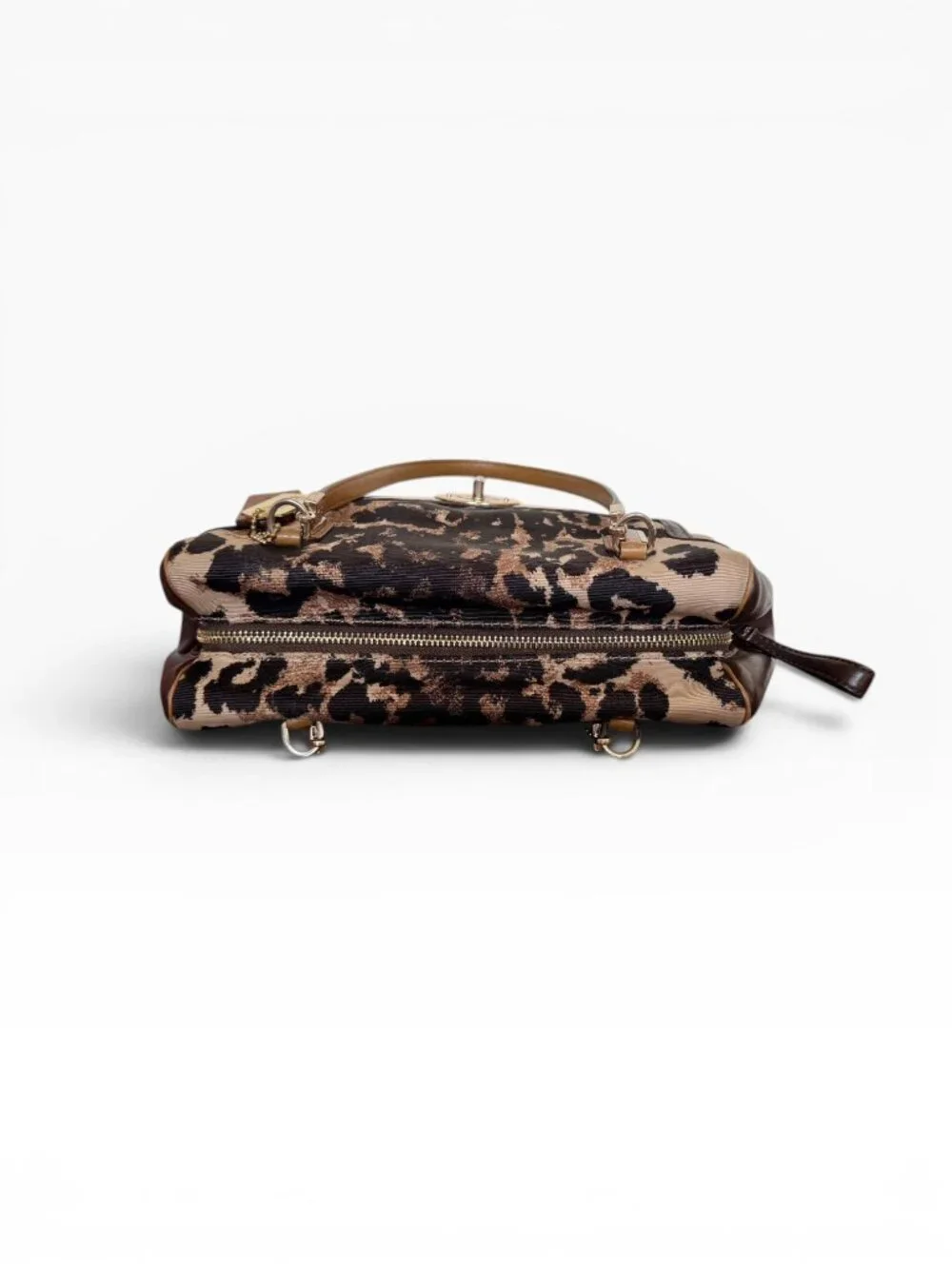 Coach Madison Ocelot Leopard Satchel Crossbody 25642 Brown Canvas Leather EUC - Picture 9 of 13